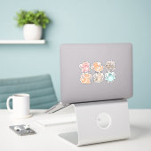 SET niedlicher TIERZEICHEN Aufkleber (Laptop auf Schreibtisch)