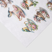 Set Niedlicher Vögel mit Hats in Teebeuteln Seidenpapier (Ausschnitt)