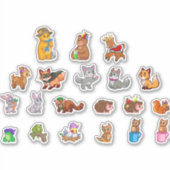 Set niedlicher Waldtiere Aufkleber (Vorderseite)