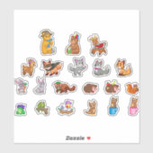 Set niedlicher Waldtiere Aufkleber (Blatt)