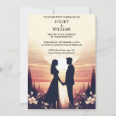 Set Night Sunset Stars Moon Cloud Twilight Hochzei Einladung (Vorderseite)