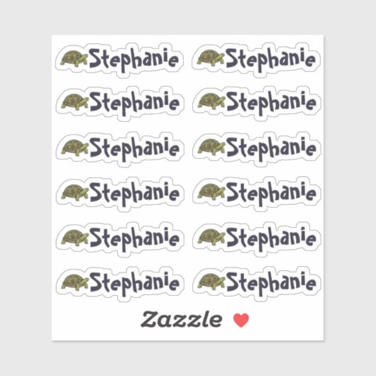 Set of 12 Cute Turtle Name Labels (Blatt)