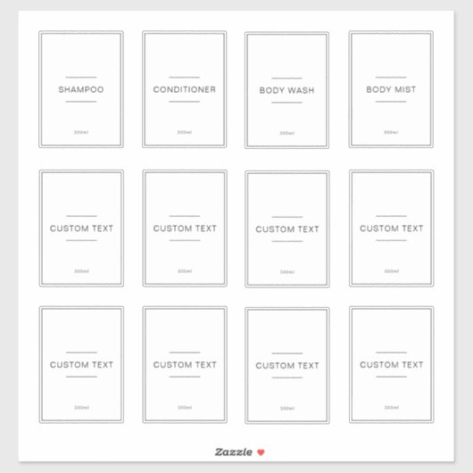 Set of 12 Personalized Waterproof Household Labels (Blatt)