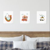 Set of 3 Baby Nursery Artwork Cute Animals Cars (Schlafzimmer)