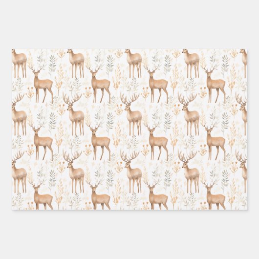 Set of 3 Country Whimsical Woodsy  Geschenkpapier Set (Vorderseite 3)