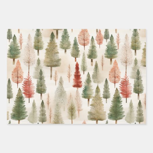 Set of 3 Country Whimsical Woodsy Geschenkpapier Set (Vorderseite 2)