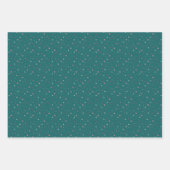 Set of 3-Cute Stars and Hearts in Teal, Red & Pink Geschenkpapier Set (Vorderseite 2)