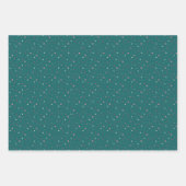 Set of 3-Cute Stars and Hearts in Teal, Red & Pink Geschenkpapier Set (Vorderseite)