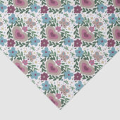 Set of 3-Earthy Pink & Teal Flowers and Hearts Seidenpapier (Detail)