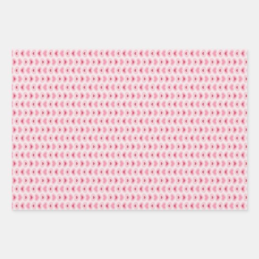 Set of 3-Modern Light Pink & Red Hearts Geschenkpapier Set (Vorderseite 2)