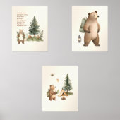 Set of 3 One Happy Camper Bear Nursery Wall Art (Vorderseite)