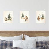 Set of 3 One Happy Camper Bear Nursery Wall Art (Schlafzimmer)