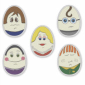 Set of 5 Painted Easter Egg Characters Aufkleber (Vorderseite)