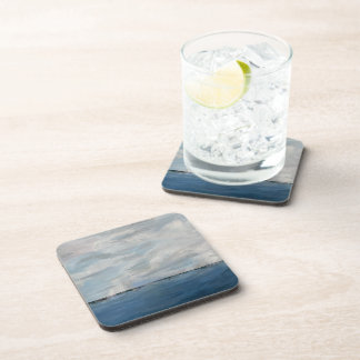 Set of 6 Coastal Art Hard Plastic Coasters Getränkeuntersetzer