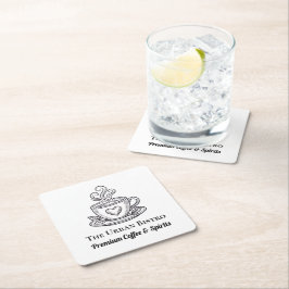 Set of 6 Custom Coasters for Company - Simple  Rechteckiger Pappuntersetzer