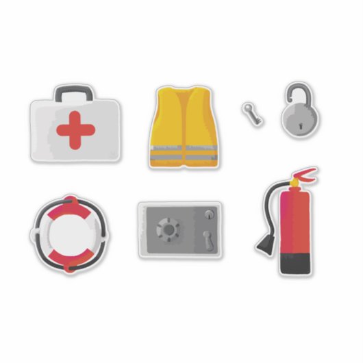 Set of 7 Safety Items Aufkleber (Vorderseite)