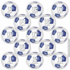 set of blue white team colors 13 soccer players aufkleber