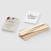 Set of Fans (Elegant Rustic Marsala Floral Save) Fächer (Non-assembled)