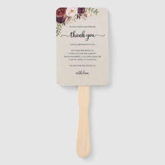 Set of Fans (​Elegant Rustic Marsala Floral Save) Fächer