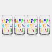 Set Of Four New Year Printed Can Glasses Dosenglas (Hinten)