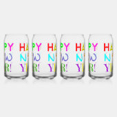 Set Of Four New Year Printed Can Glasses Dosenglas (Rechts)