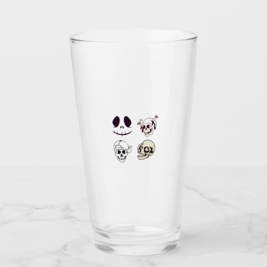 Set of Four Unique Skull Illustrations Glas (Vorderseite)