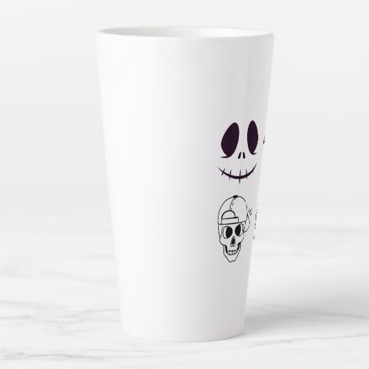 Set of Four Unique Skull Illustrations Milchtasse (Vorderseite)