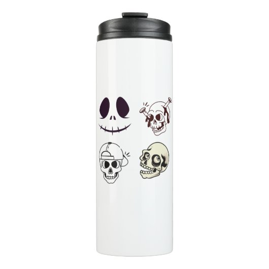 Set of Four Unique Skull Illustrations Thermosbecher (Vorderseite)