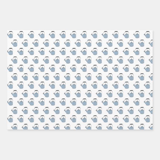 Set of Fun Gift Wrap Papers Hearts Tea Kettle  Geschenkpapier Set (Vorderseite 2)