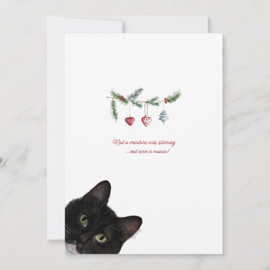 Set of Holiday Note Cards 5x7 Tuxedo Cat Mitteilungskarte (Rückseite)