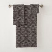Set of patterned towels with a classic damask  (Insitu)