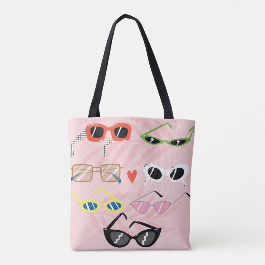 Set of trendy sunglasses in fun cartoon style tasche (Rückseite)