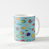 Set of tropical fish. line seamless pattern kaffeetasse (VorderseiteRechts)