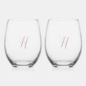 Set of Two Personalized Stemless Wine Glasses  Weinglas Ohne Stiel (Vorderseite)