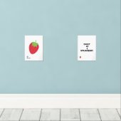 Set of Two Strawberry Gallery Wall Prints (Holzboden)
