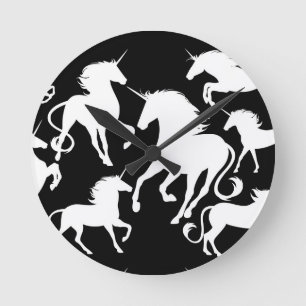 set of unicorns runde wanduhr