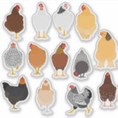 set of various chickens sticker (Vorderseite)