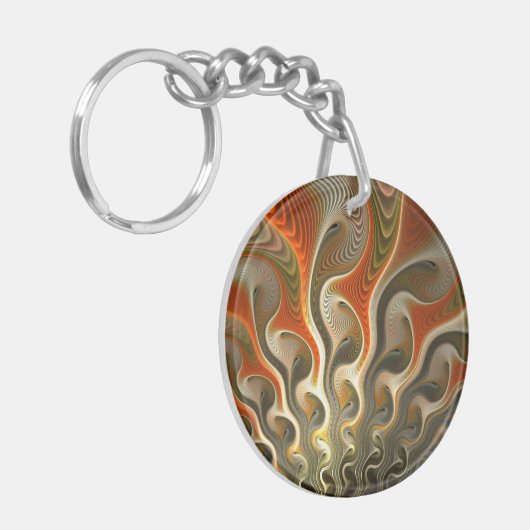 Set Phaser Orange Abstrakte Flammen Schlüsselanhänger (Vorderseite links)