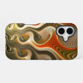 Set Phasers Abstrakte Orange Flammen iPhone 16 Hülle (Rückseite (Horizontal))