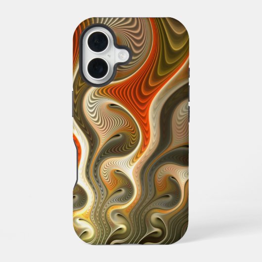 Set Phasers Abstrakte Orange Flammen iPhone 16 Hülle (Rückseite)