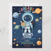 Set Planet Alien Stars Weltraumgalaxie 1. Geburtst Einladung (Vorderseite)