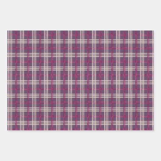 Set "Plum Squares" Geschenkpapier Set (Vorderseite)