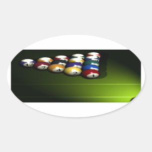 Set Poolbälle Ovaler Aufkleber