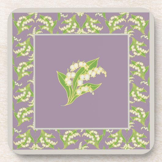 Set quadratische Untersetzer: Maiglöckchen, Untersetzer (Vorderseite)