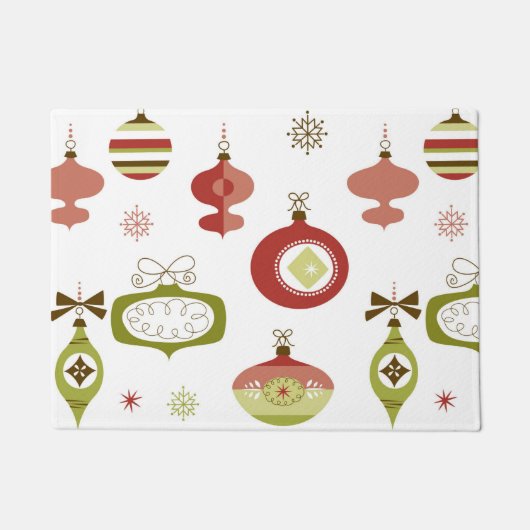 Set Retro Weihnachtsverzierungen Fußmatte (Vorderseite)