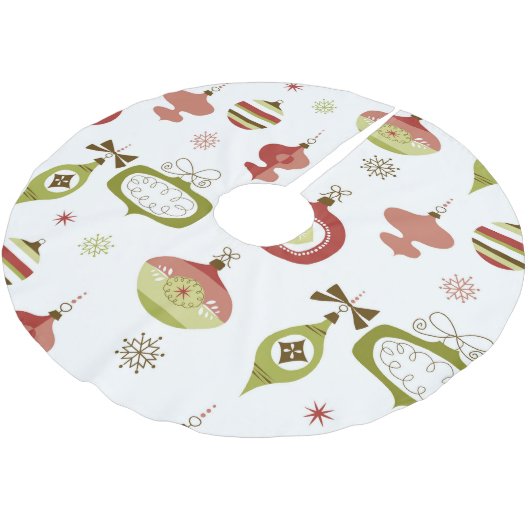 Set Retro Weihnachtsverzierungen Polyester Weihnachtsbaumdecke (Schrägansicht)