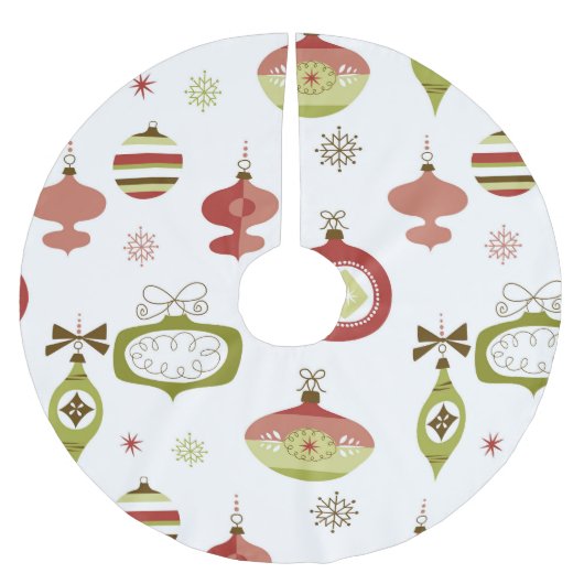 Set Retro Weihnachtsverzierungen Polyester Weihnachtsbaumdecke (Vorderseite)