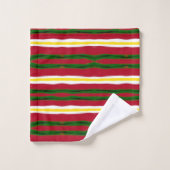 Set Rot, Grün, Gelb Streifen (Waschlappen)