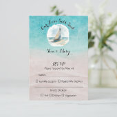 Set Sail Hochzeits-Antwort RSVP Karte (Stehend Vorderseite)