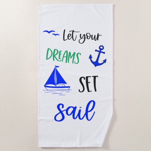 Set Sail lass Strandtuch (Vorderseite)